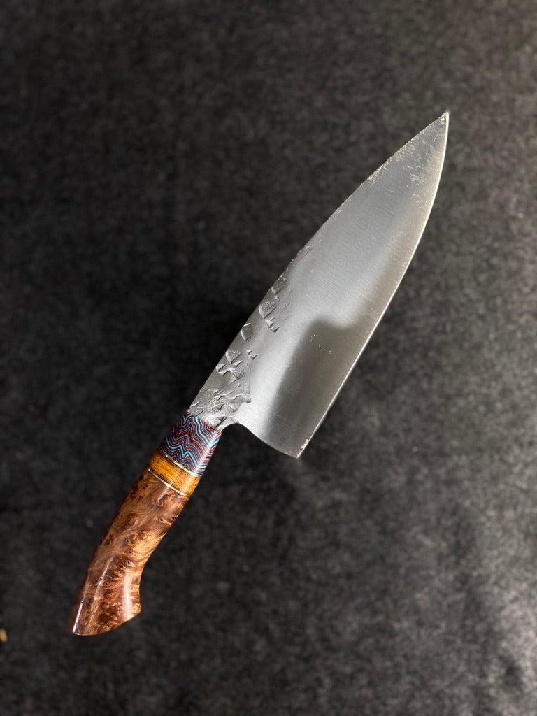 High Carbon Traditional Chefs with redwood burl