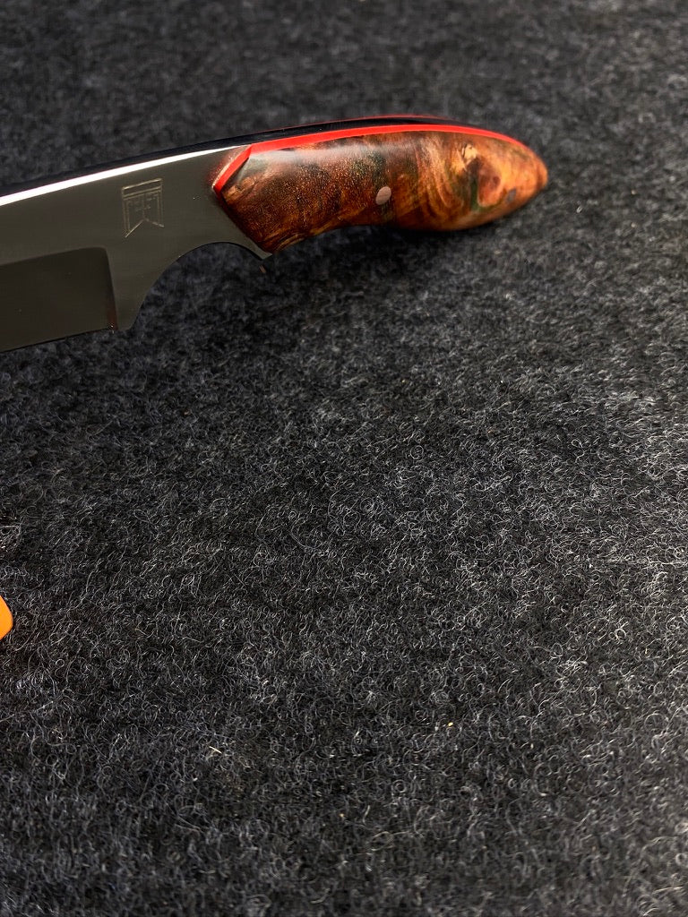 stainless edc in dyed maple