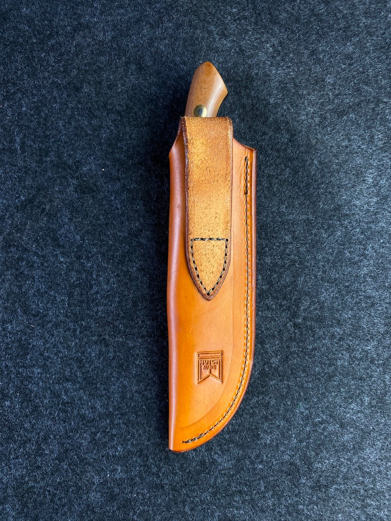 stainless natural linen micarta hunter
