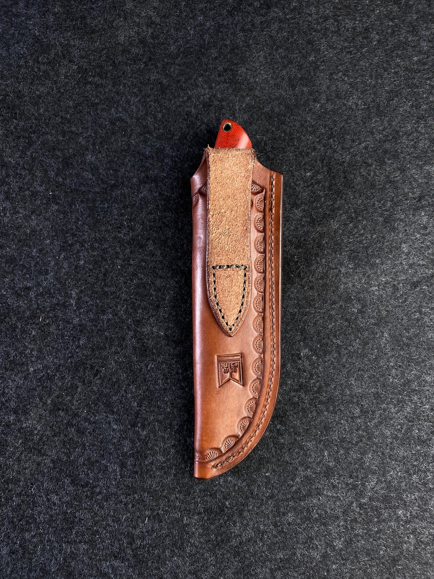 stainless edc in fire canvas micarta