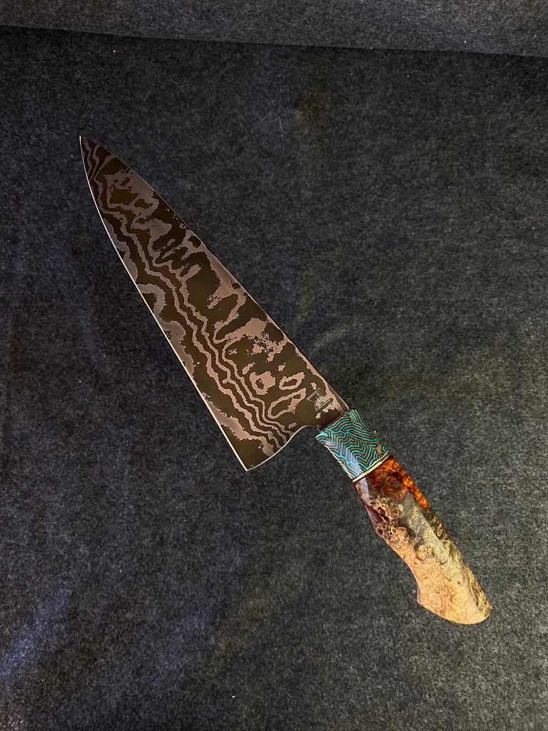 Damascus french pattern with amboyna