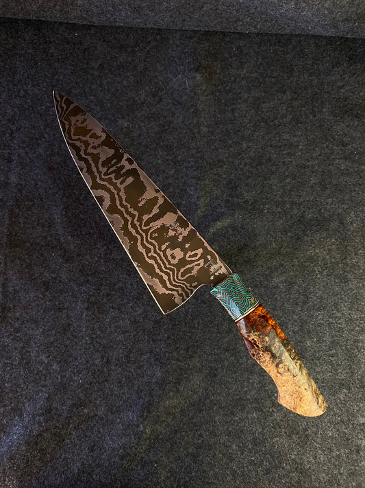 Damascus french pattern with amboyna
