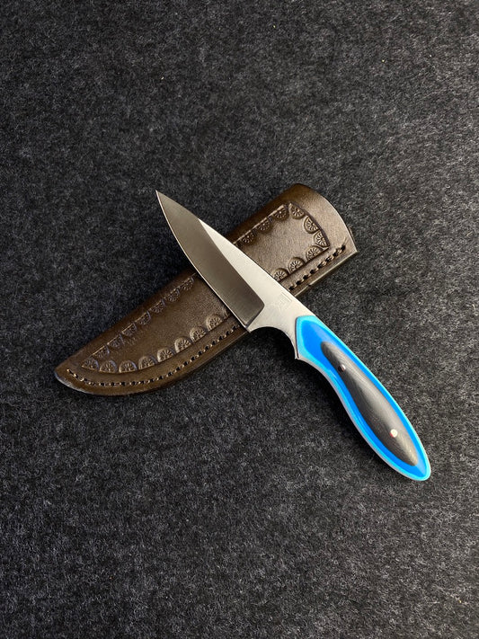 stainless edc in blue multicolor g10