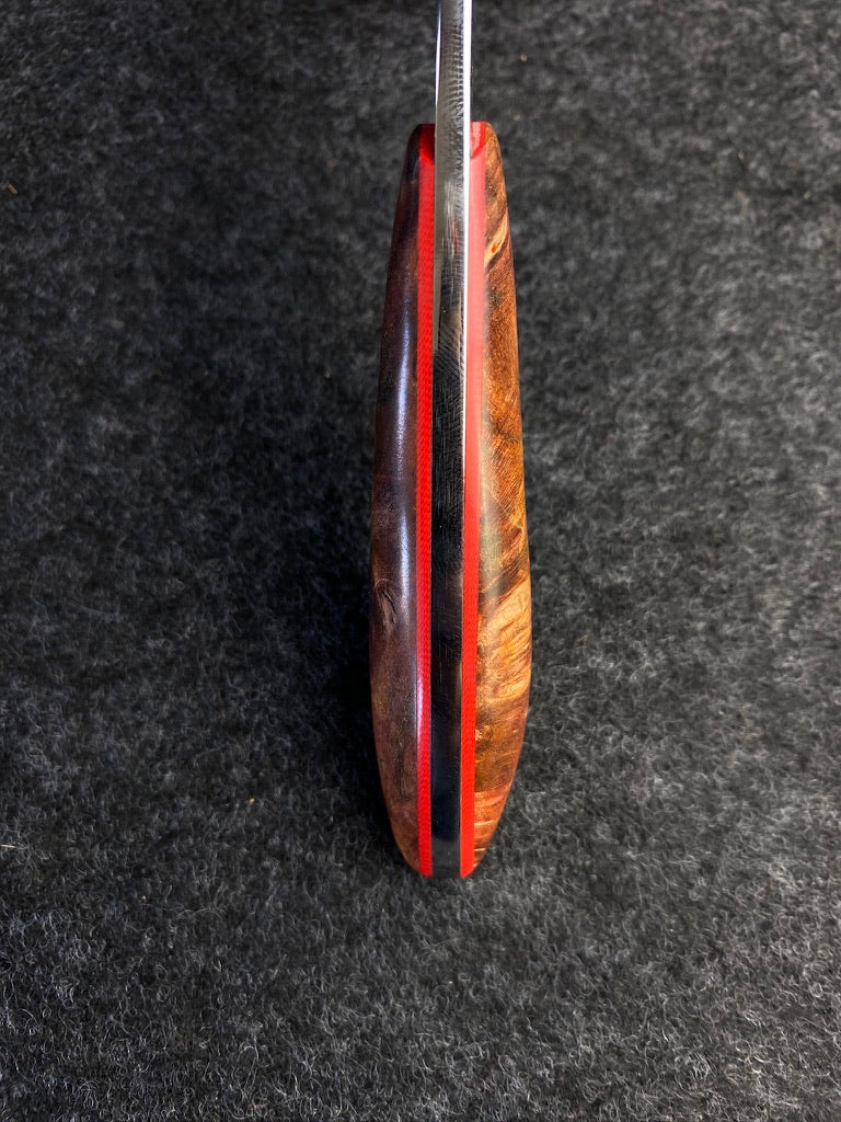 stainless edc in dyed maple