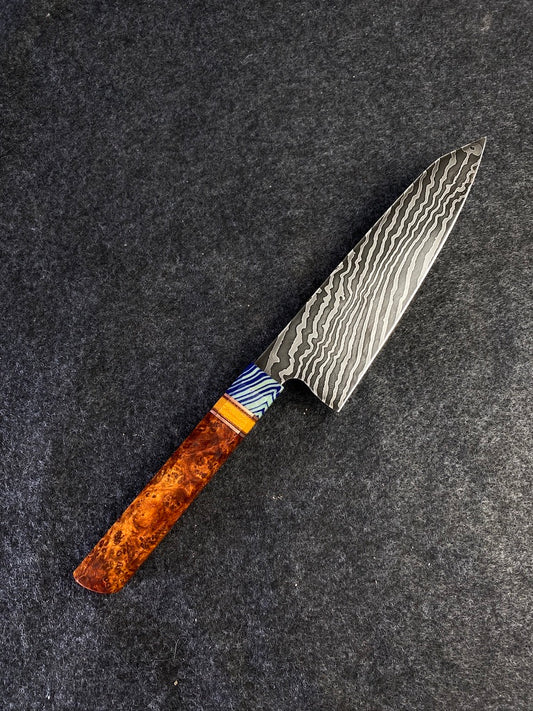 zebra damascus chefs knife