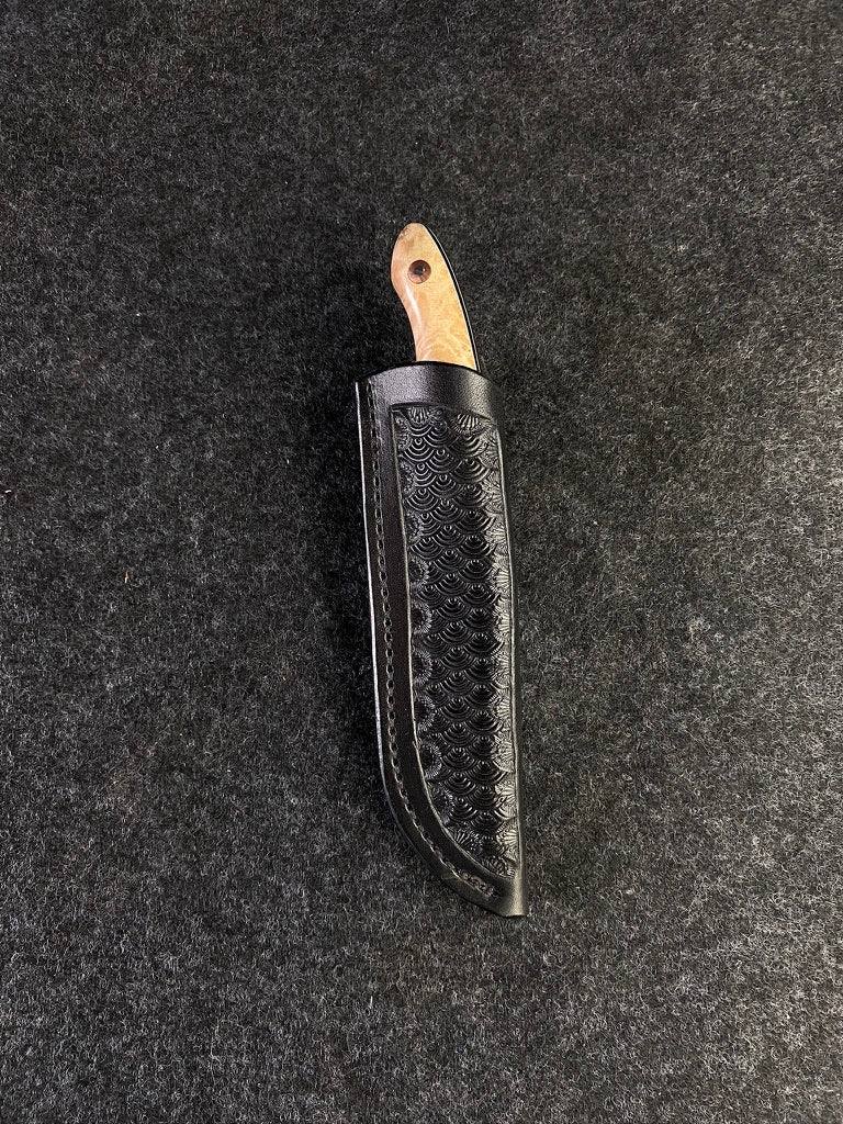 stainless edc box elder burl