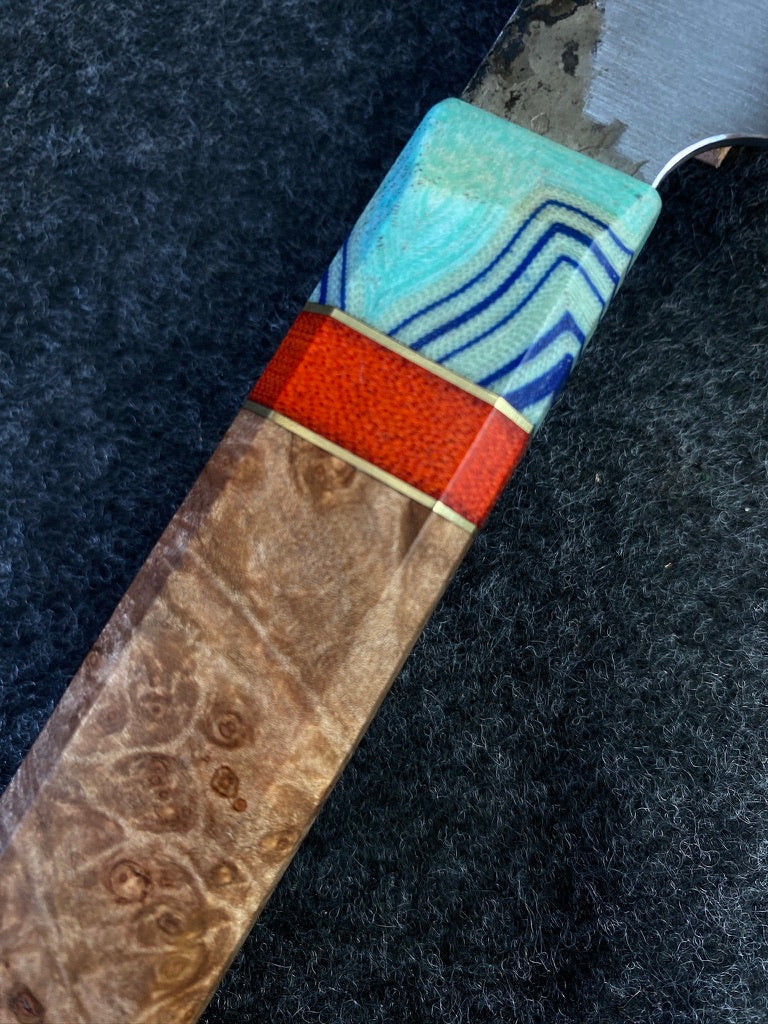 8" Kiritsuke in maple burl