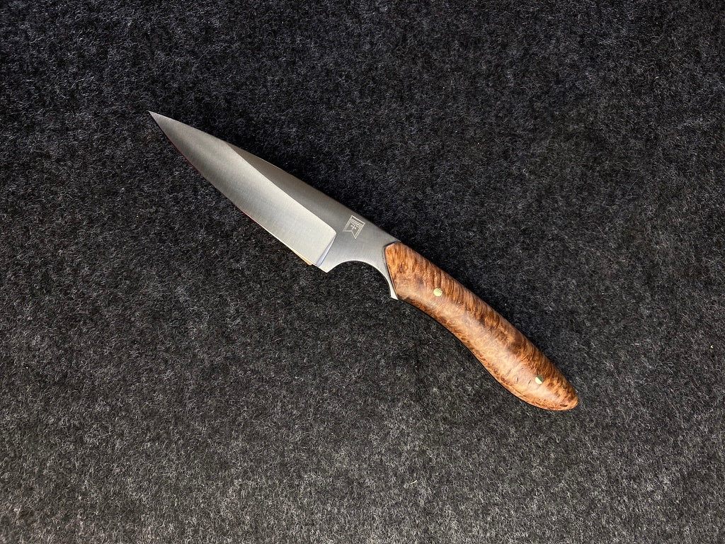 stainless edc in red malle burl