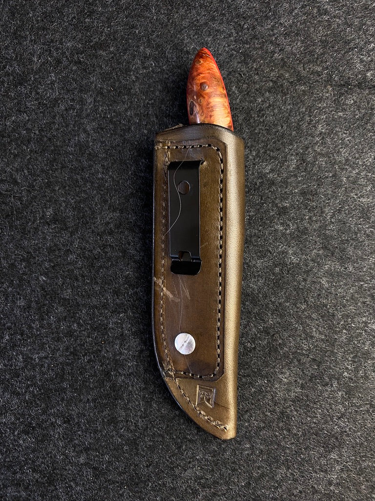 stainless edc in dyed maple