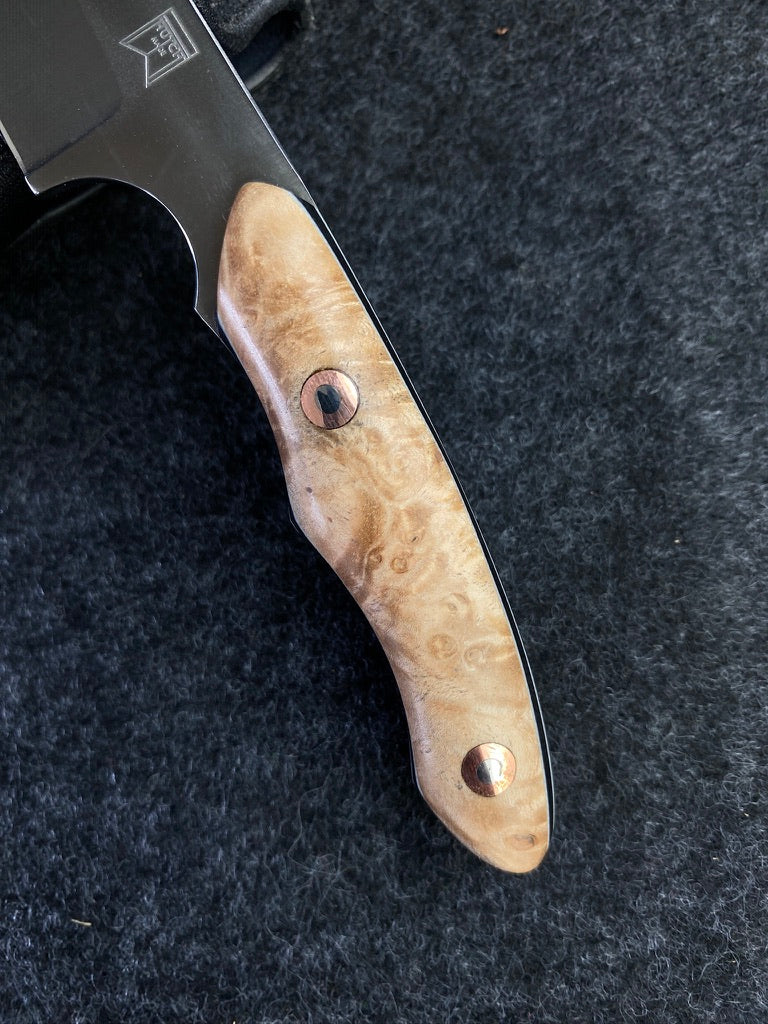 stainless edc box elder burl