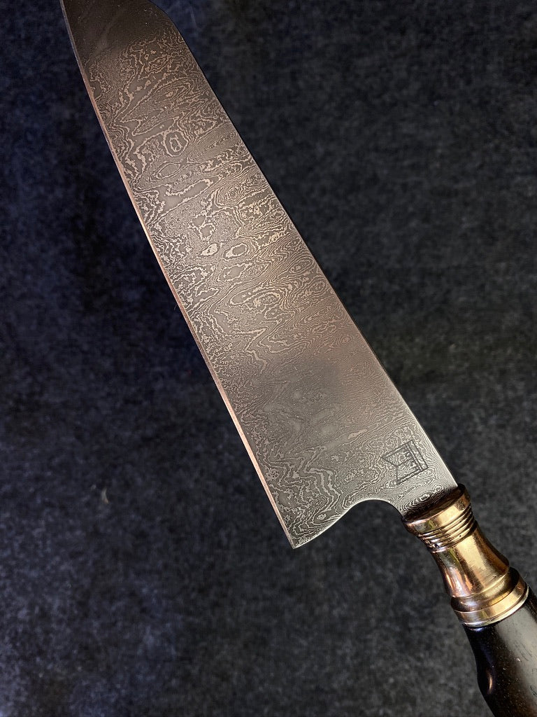 240 layer damascus with bronze bolster