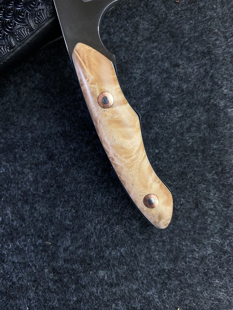 stainless edc box elder burl