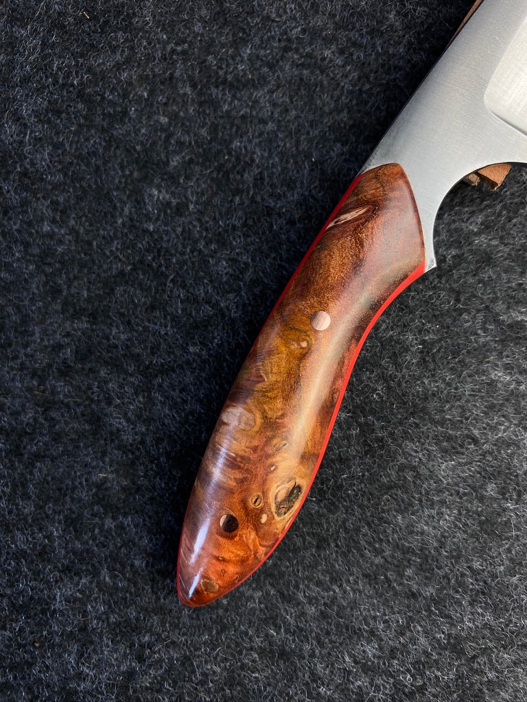 stainless edc in dyed maple