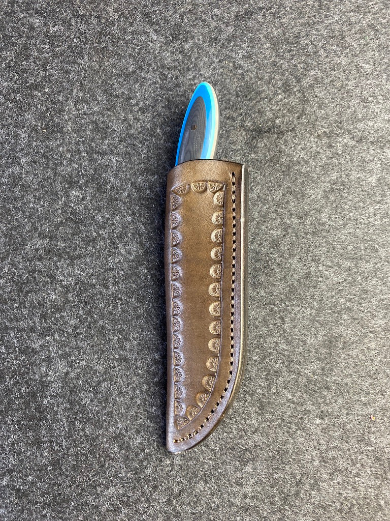 stainless edc in blue multicolor g10