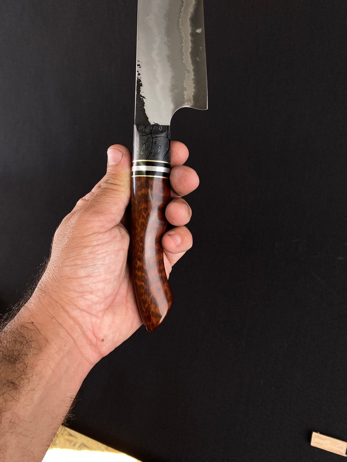 San mai snakewood handle