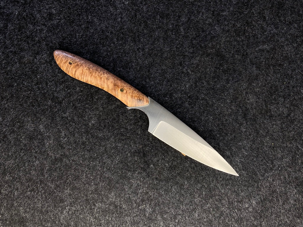 stainless edc in red malle burl