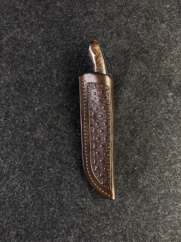stainless edc turkish walnut burl