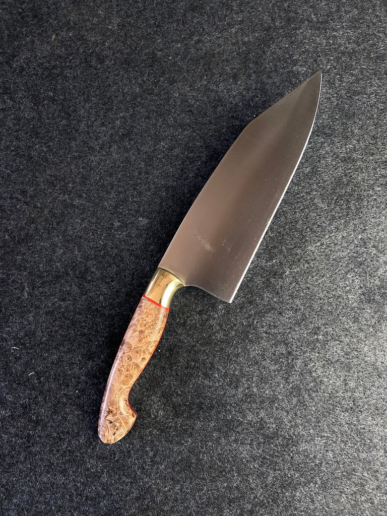 8" k tip in maple burl with brass bolster