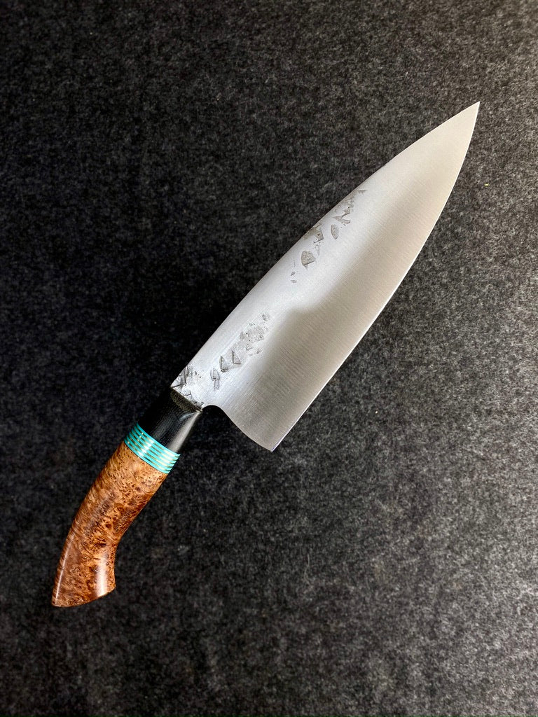 High Carbon traditional Chefs with red malle burl