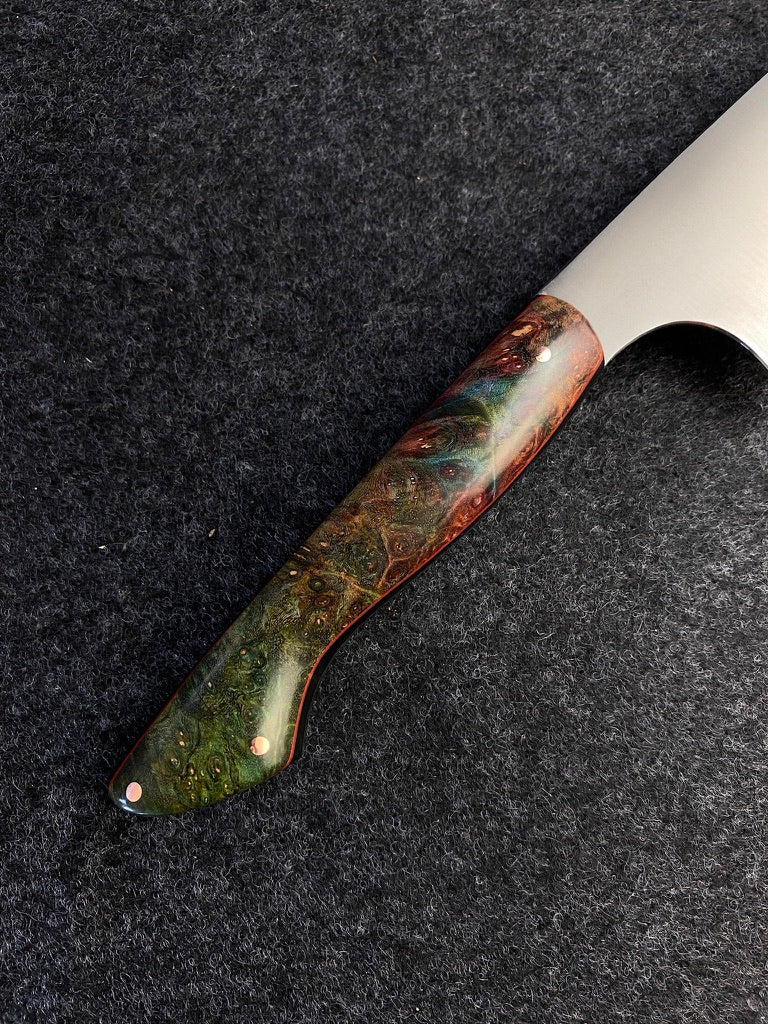 stainless lazer in dyed and stabilized maple burl