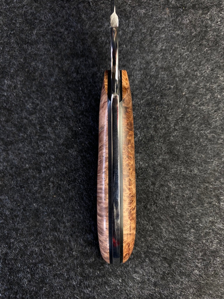 stainless edc in red malle burl