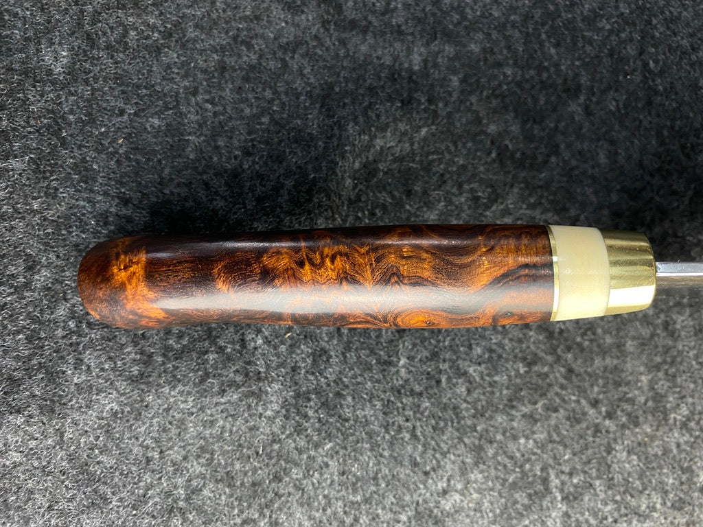 High carbon chefs with desert ironwood burl