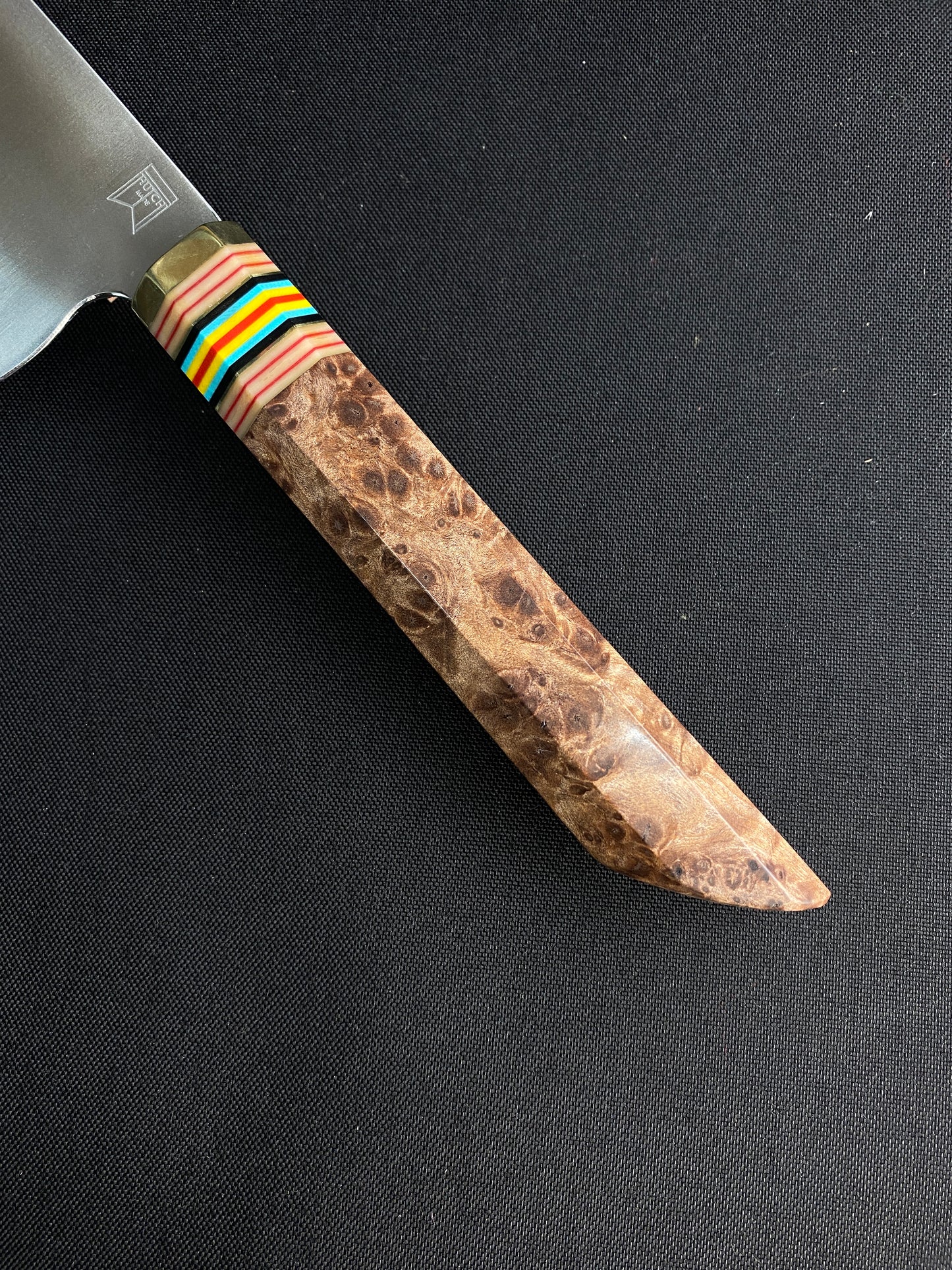 Stainless k-tip with cedar burl