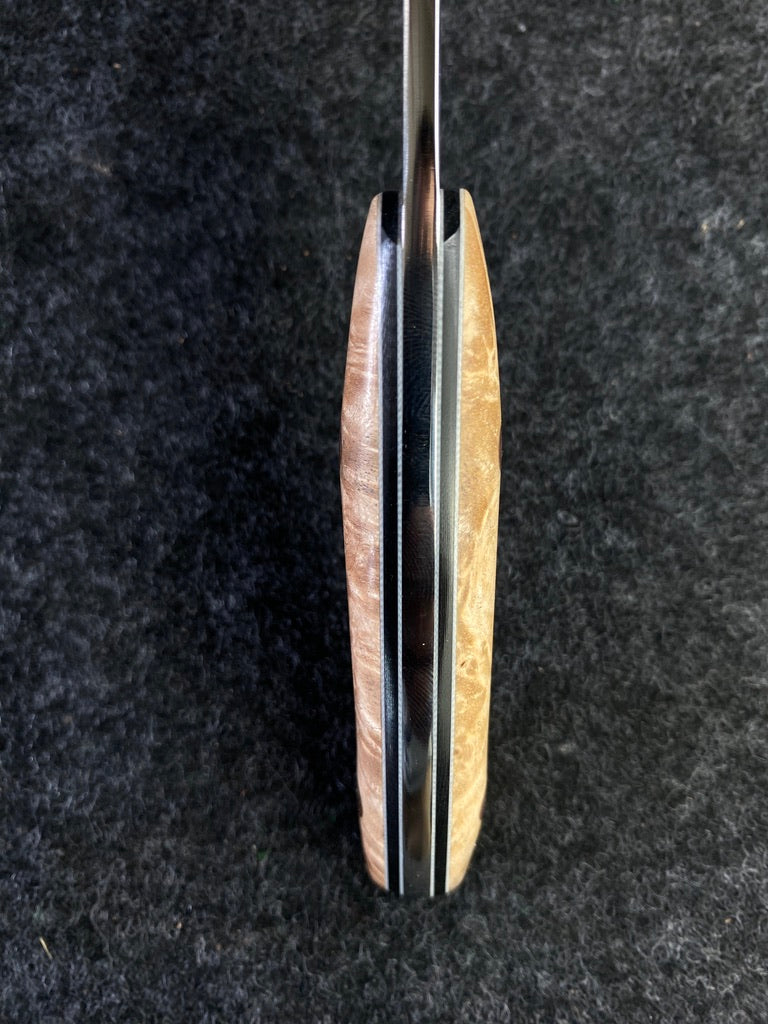 stainless edc box elder burl