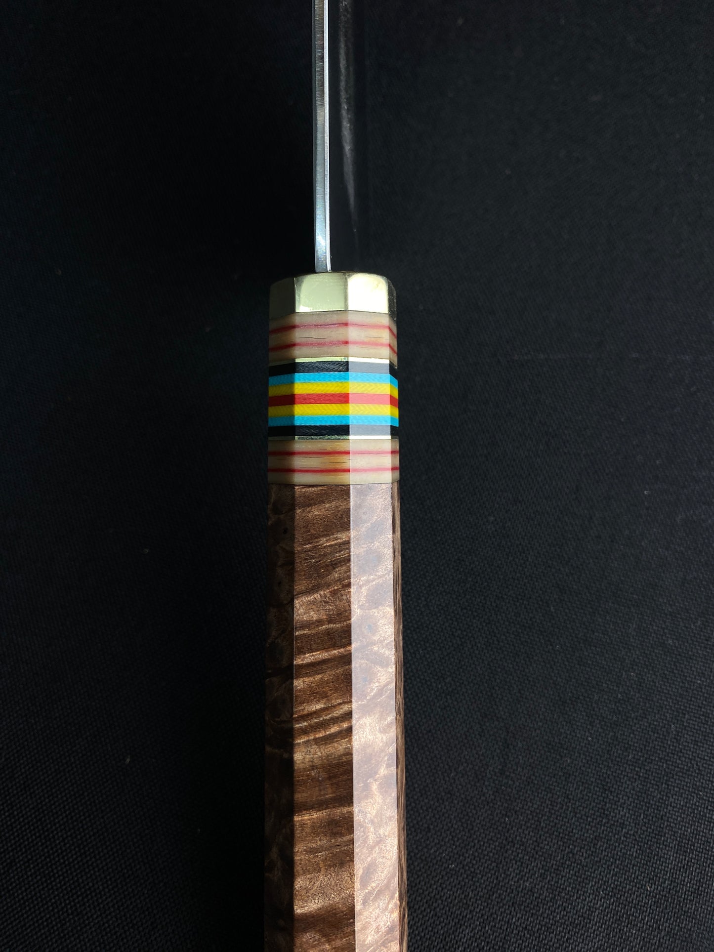 Stainless k-tip with cedar burl