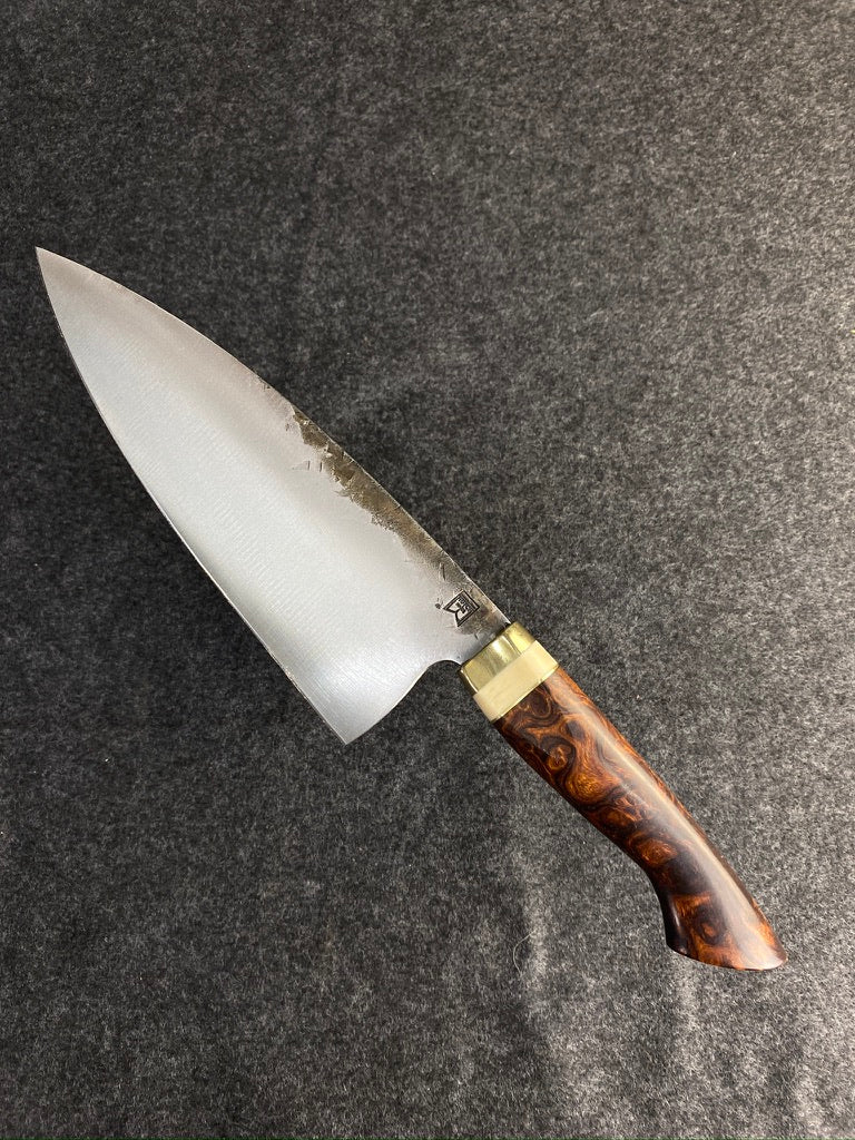 High carbon chefs with desert ironwood burl