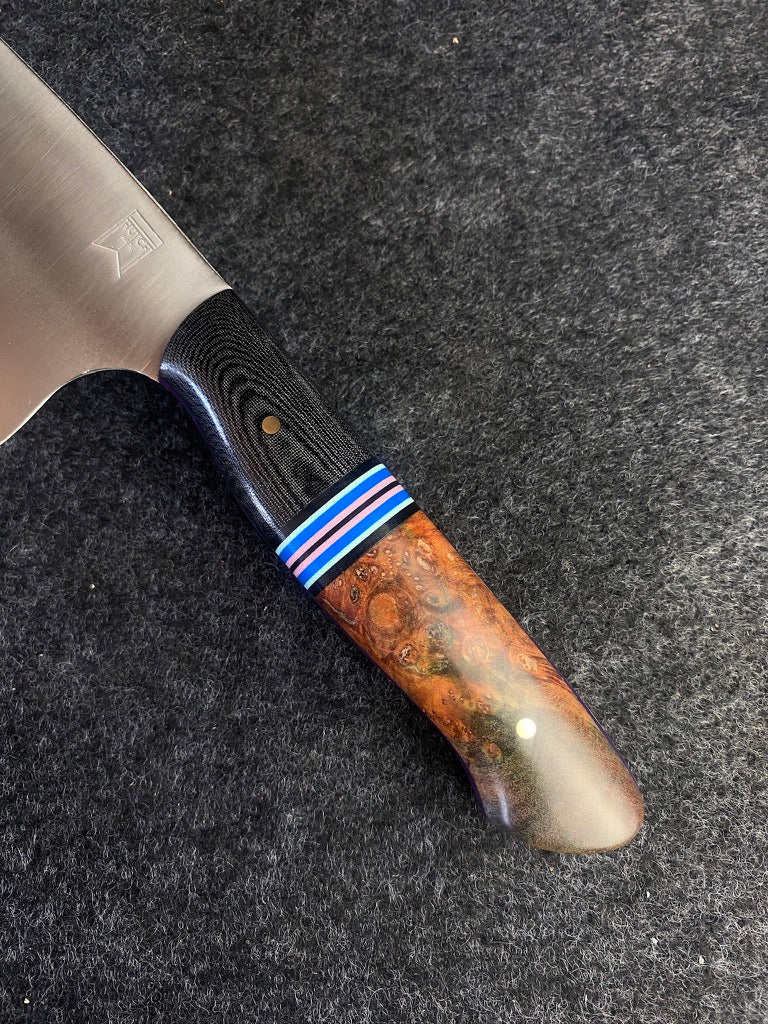 7" chefs with dyed maple and micarta
