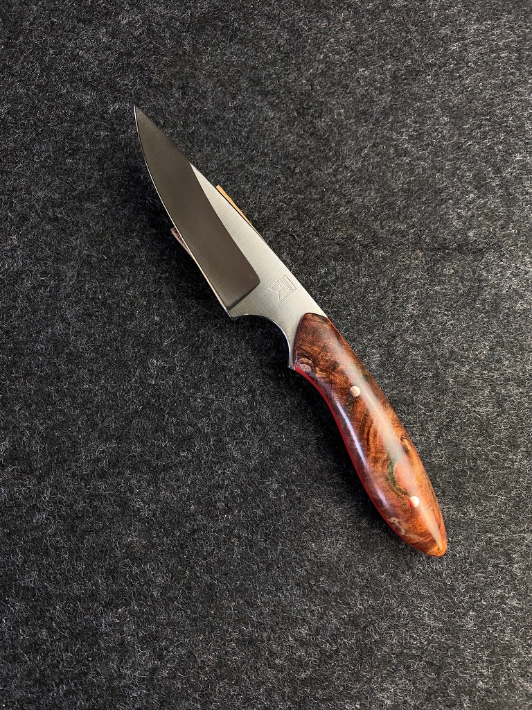 stainless edc in dyed maple