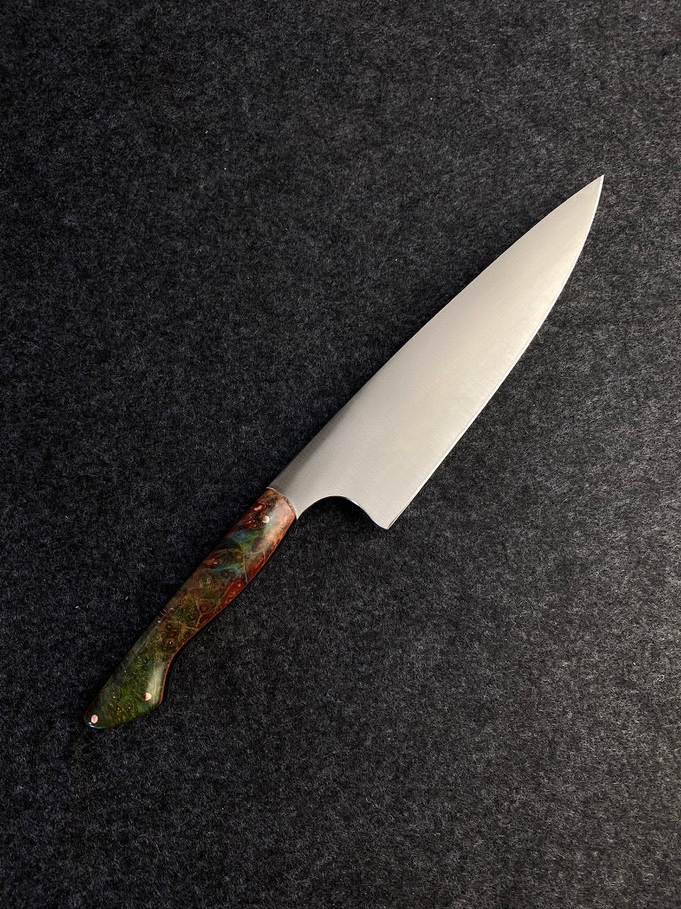 stainless lazer in dyed and stabilized maple burl