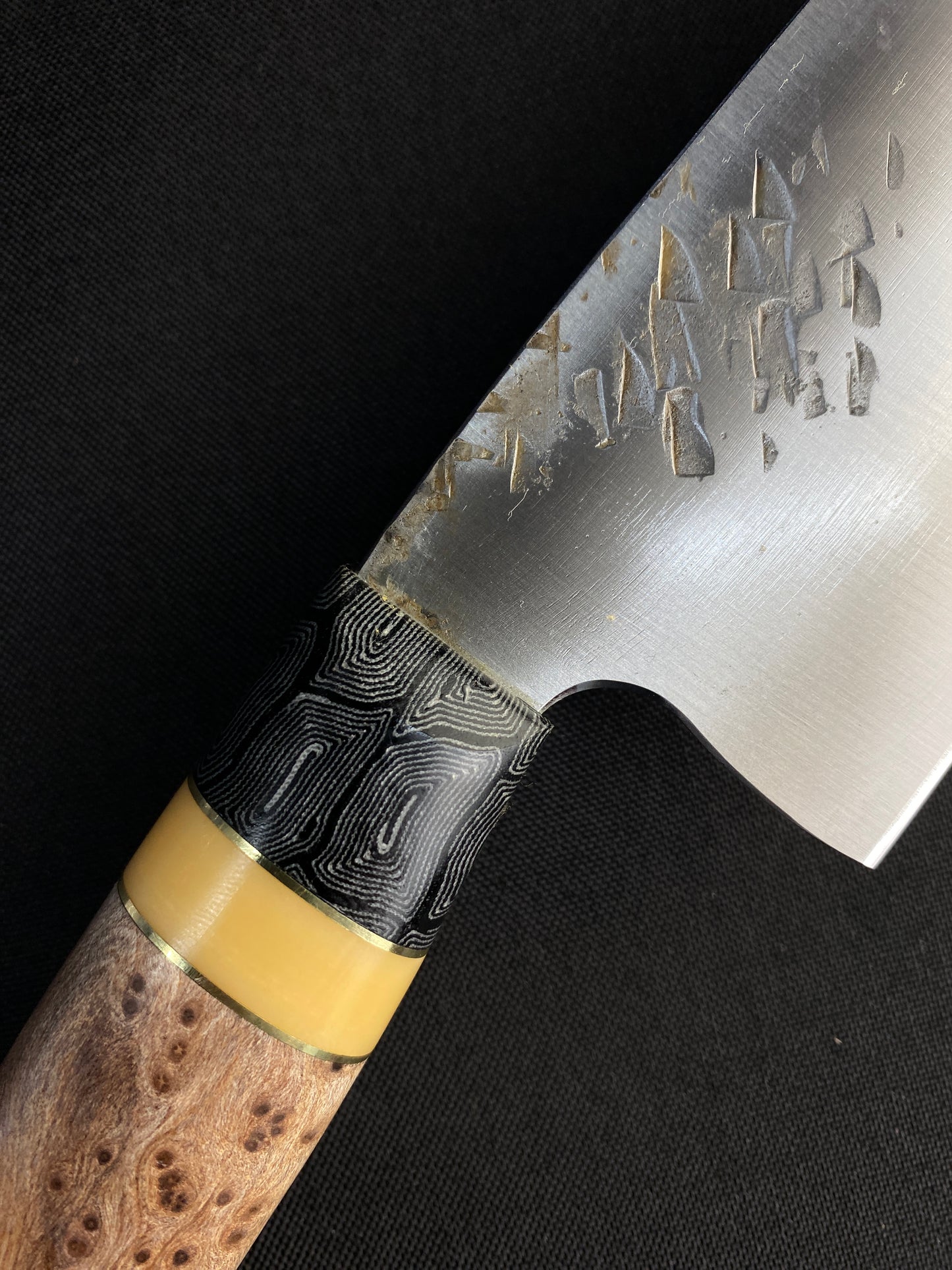 Spicy white chef with maple Burl