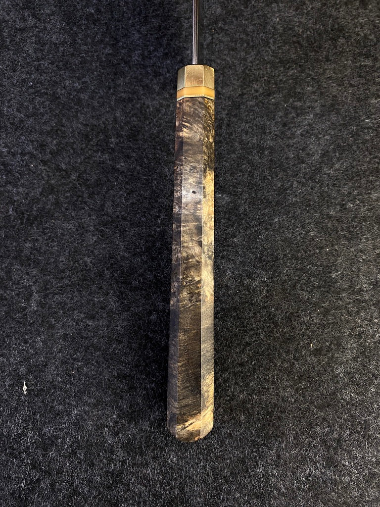 8" gyuto in black amboyna burl