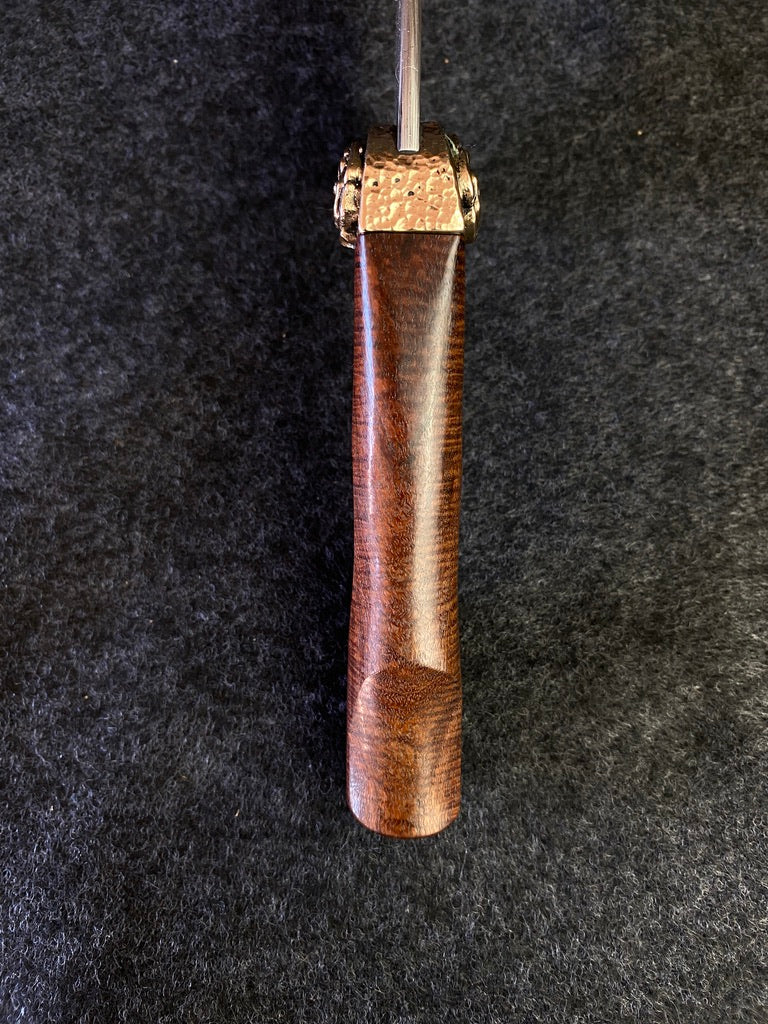 Damascus chefs with ringed myall and rose bolster