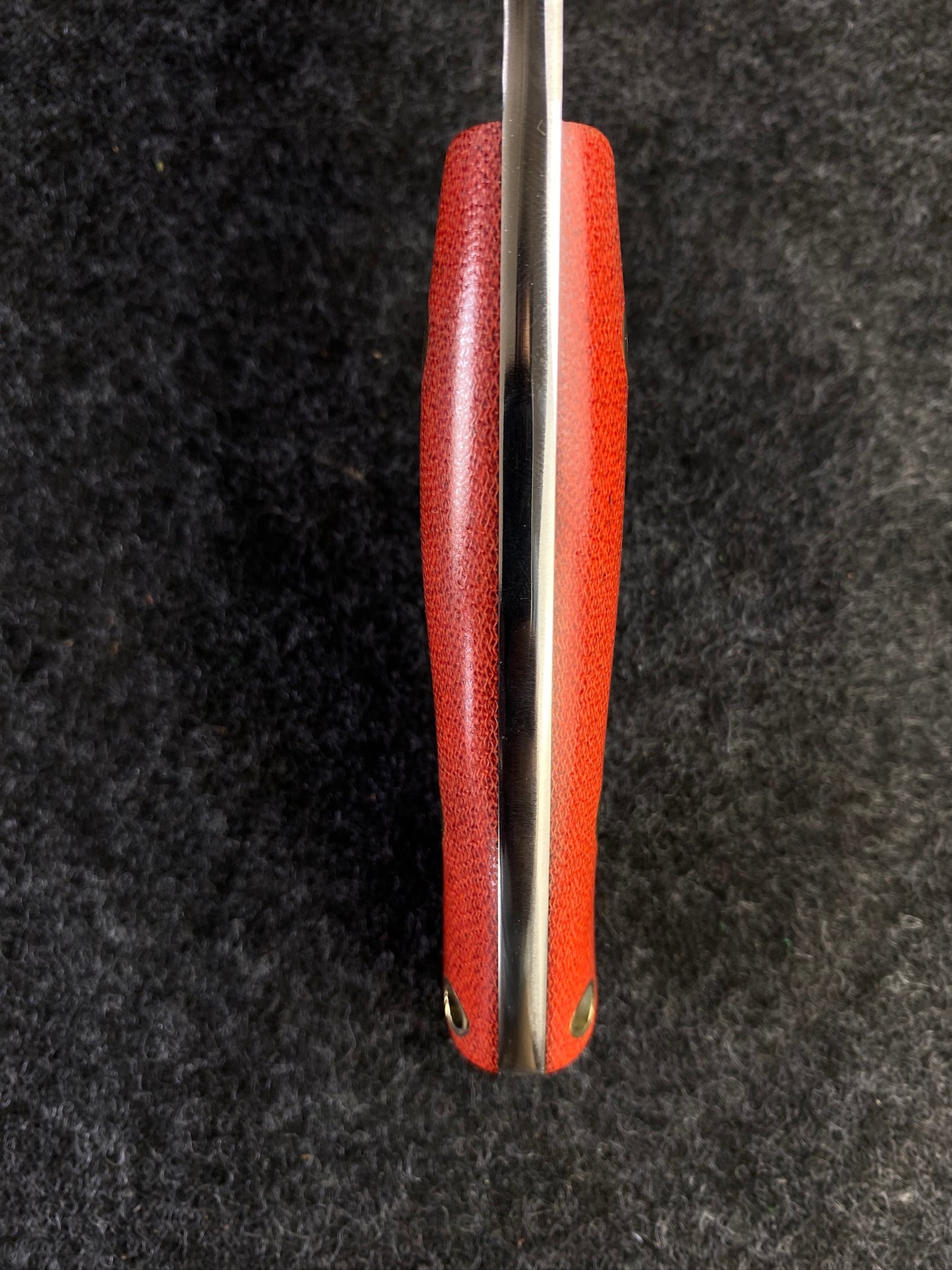 stainless edc in fire canvas micarta