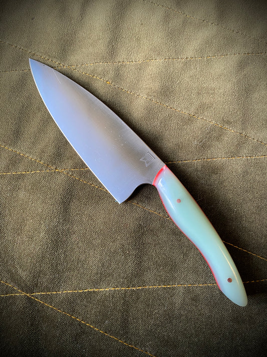 ellipse chefs knife in jade g-10