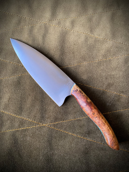 ellipse chefs knife in amboyna