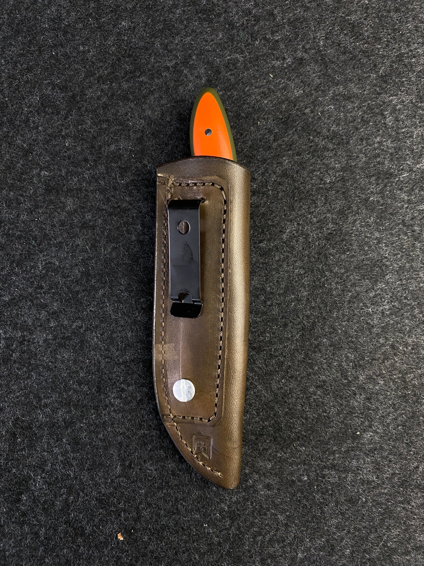 Stainless Pocket EDC in Blaze Orange G10