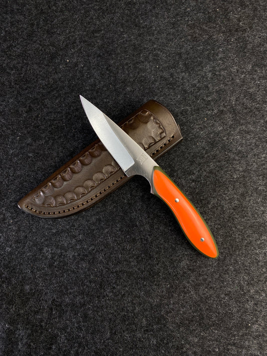 Stainless Pocket EDC in Blaze Orange G10