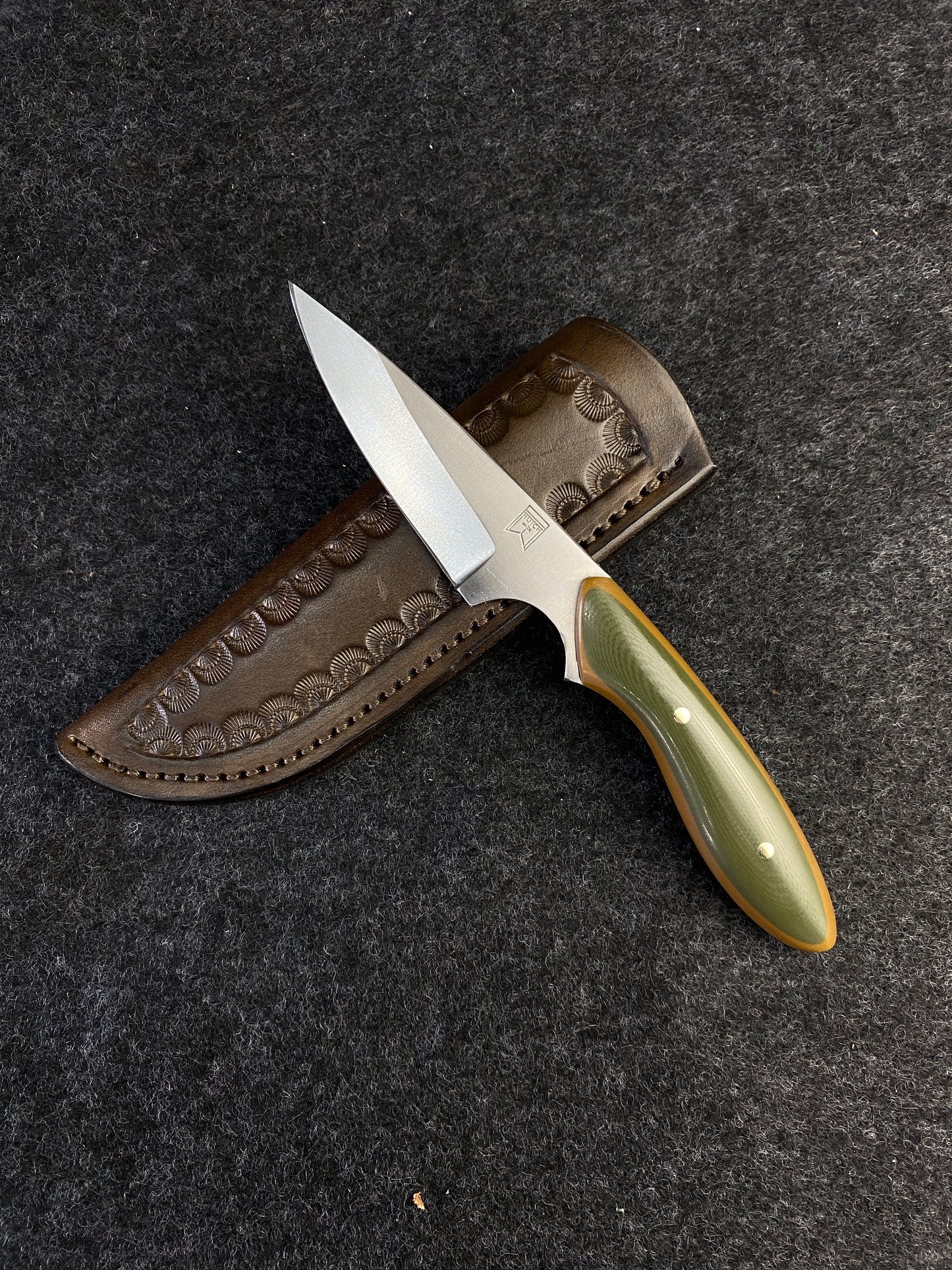 Stainless pocket EDC in od green G-10