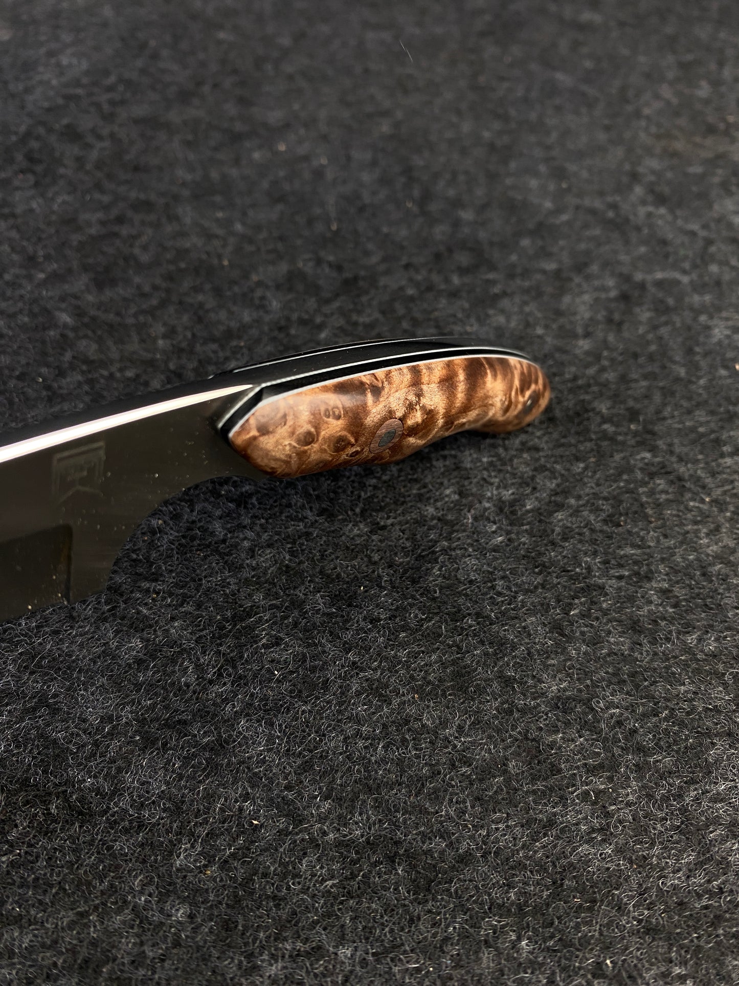 Stainless edc in redwood lace burl