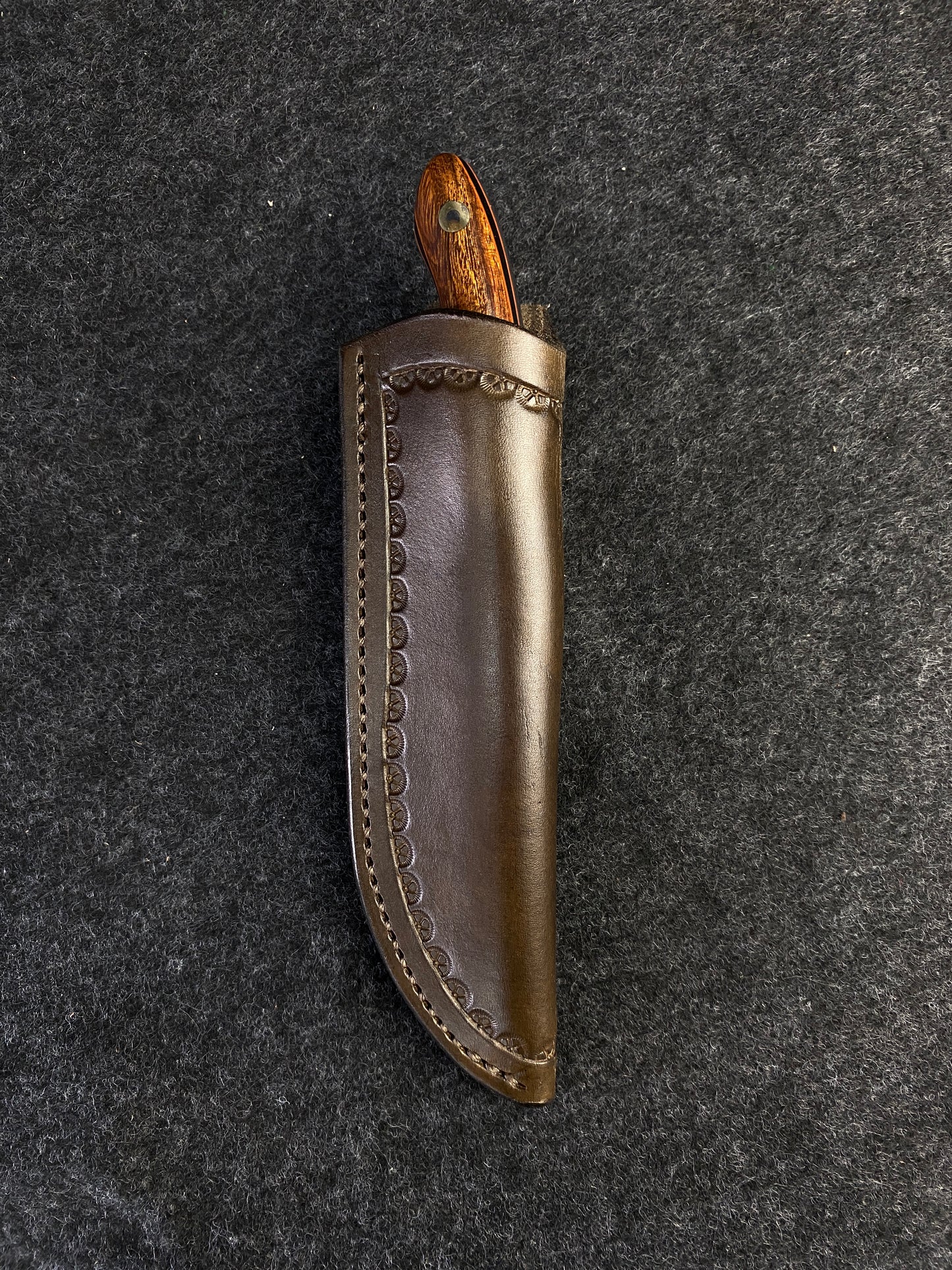 Stainless edc in redwood lace burl