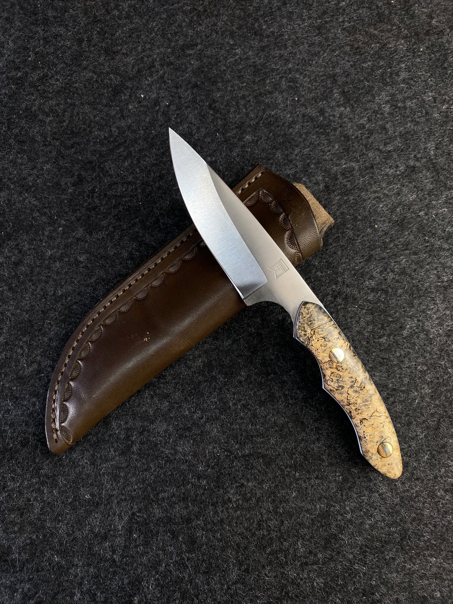 Stainless EDC in Black Amboyna burl