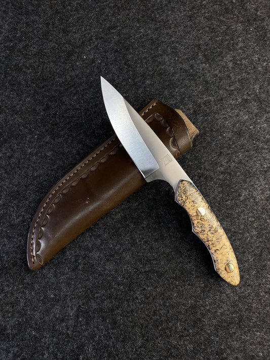 Stainless EDC in Black Amboyna burl