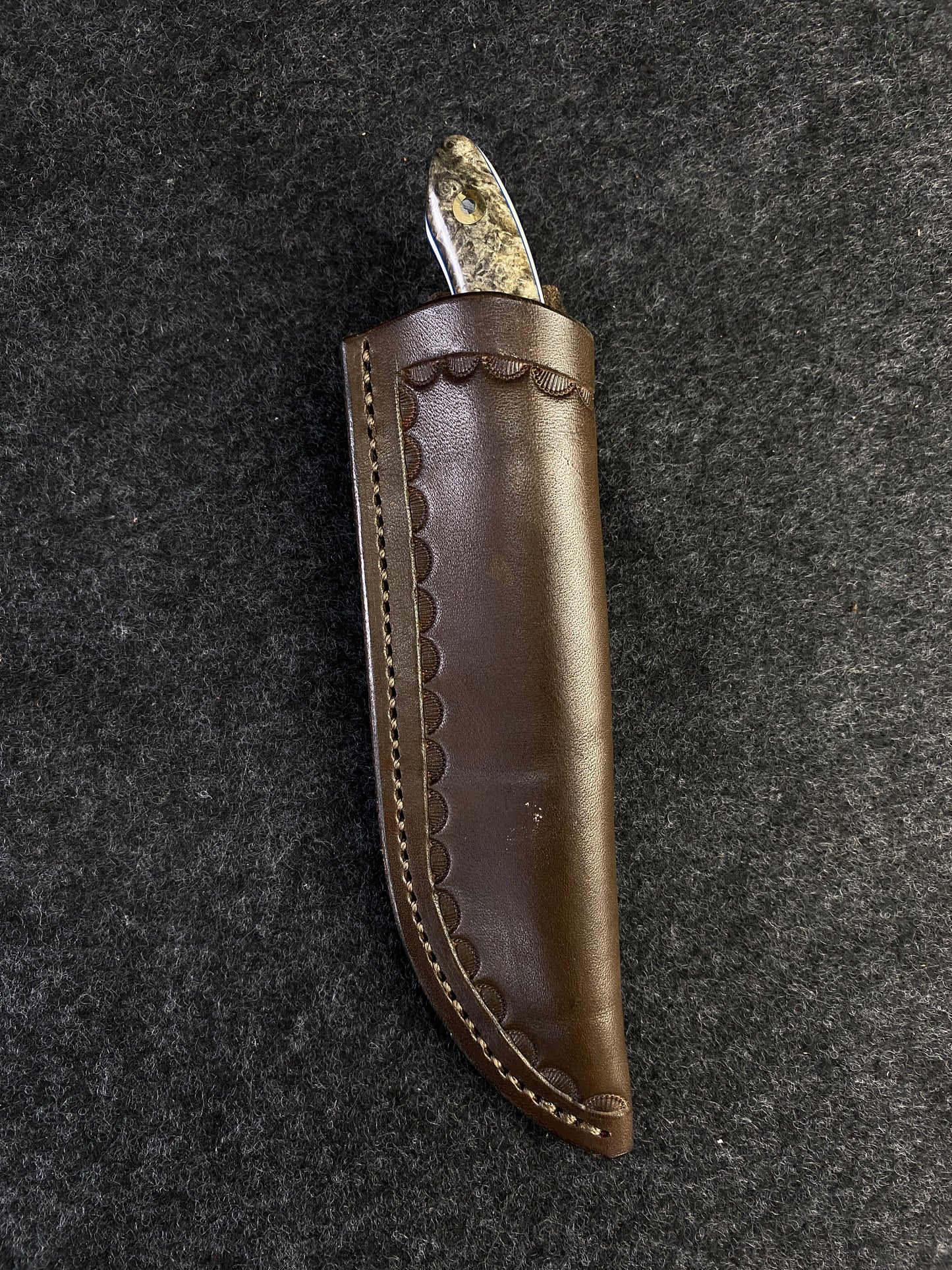 Stainless EDC in Black Amboyna burl