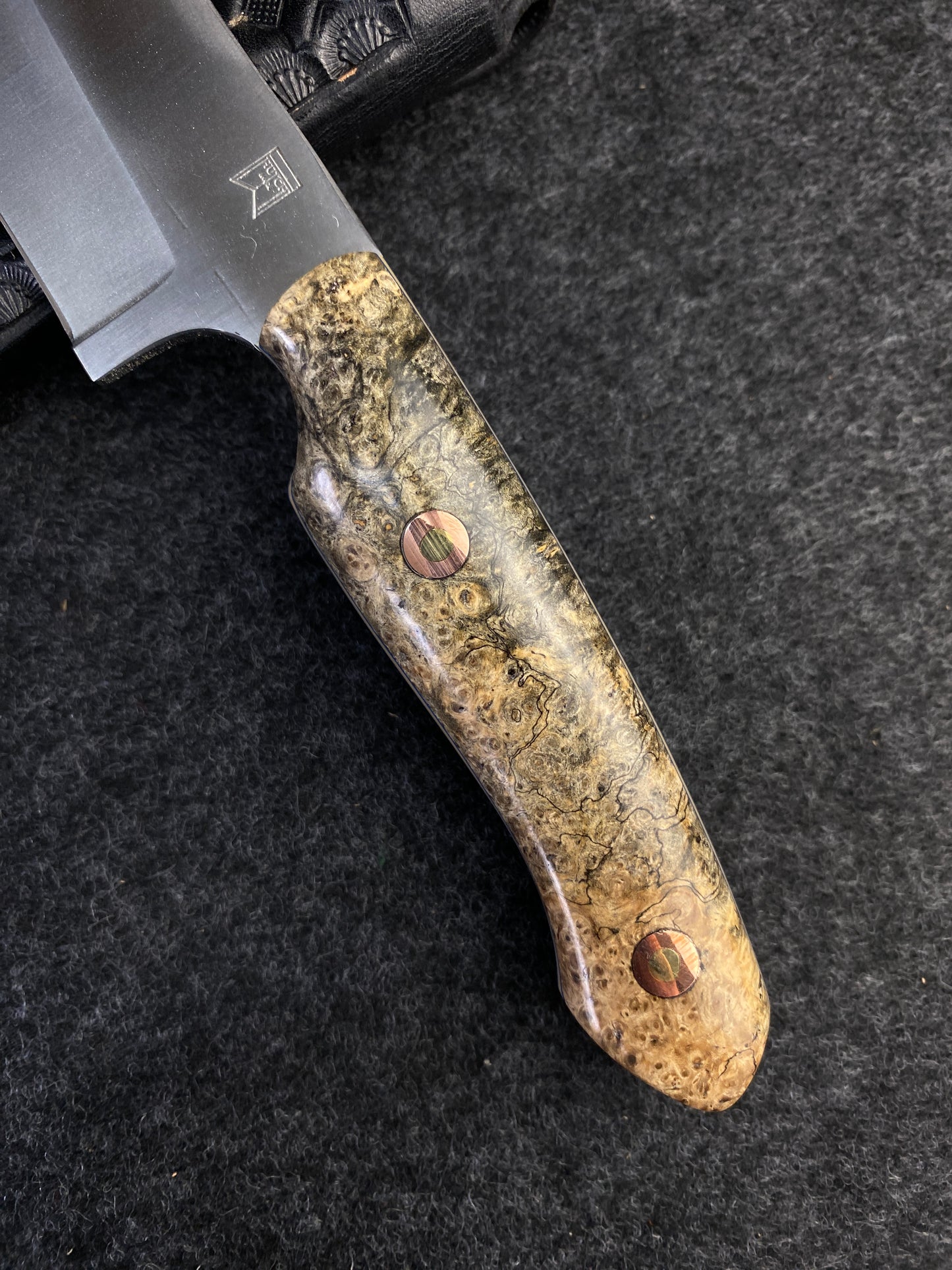 Stainless skinner in Black amoyna burl